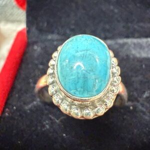 Turquoise Gemstone Silver Ring .925